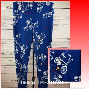 Lularoe TC Leggings Blue 70’s Bike Design